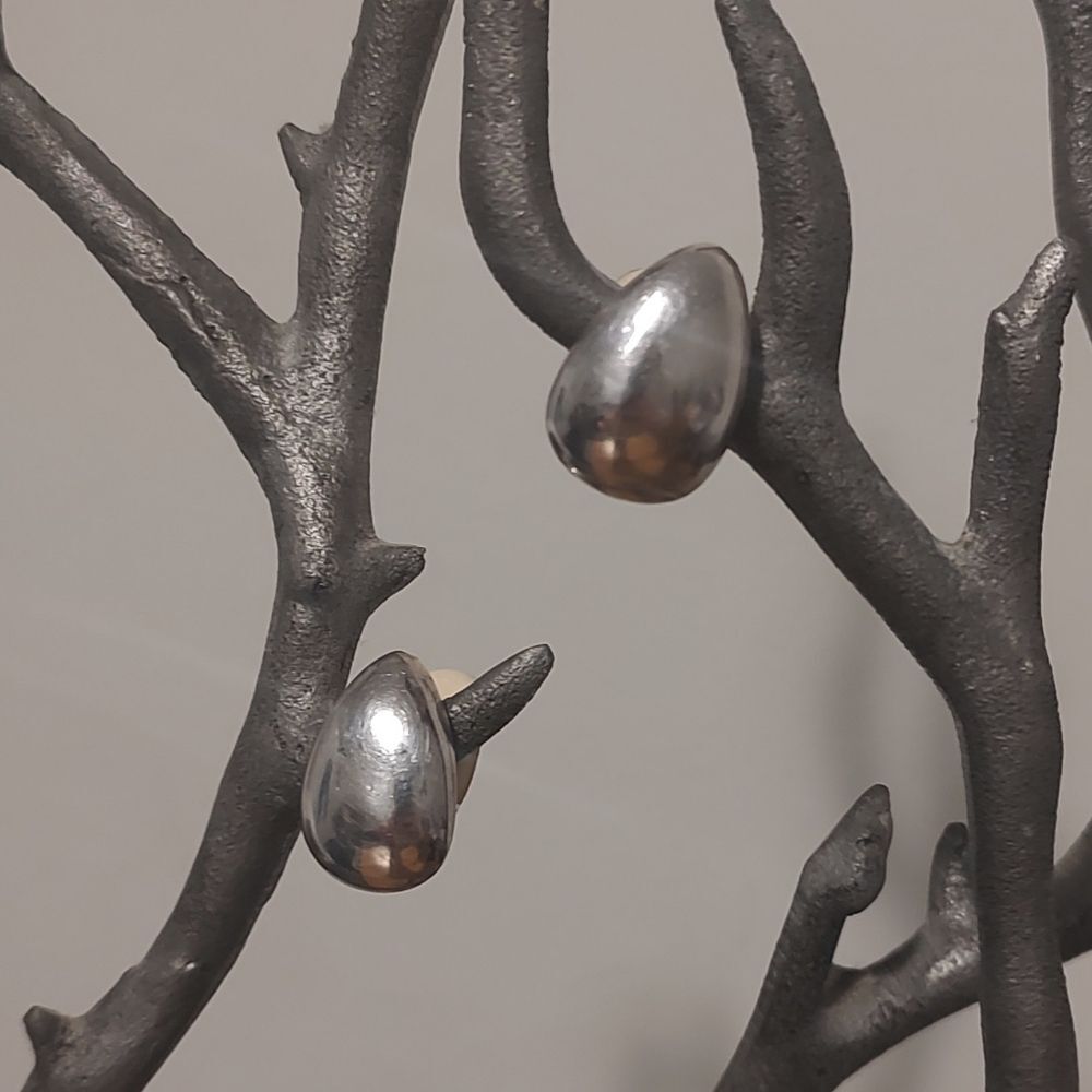 Simon Sebbag Tear Drop Rain Drop Clip On Earrings Silver 925